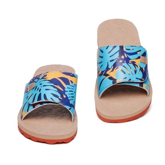 UIN Men\'s Flip Flops Beach Summer Slippers Non Slip (Turtleback Leaf Blanes III) main image 2